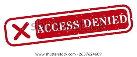 Access denied icon red rubber stamp rectangle grunge texture