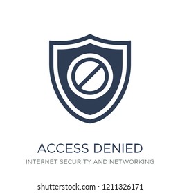 Access denied icon. Trendy flat vector Access denied icon on white background from Internet Security and Networking collection, vector illustration can be use for web and mobile, eps10