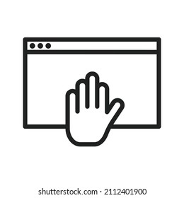 Access Denied Icon vector image. Can also be used for Cyber Security. Suitable for mobile apps, web apps and print media.