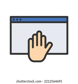 Acceso a imagen vectorial de icono denegado. También se puede usar para la ciberseguridad. Adecuado para aplicaciones móviles, aplicaciones web y medios impresos.