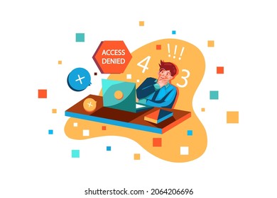 Access Denied Illustration concept. Flat illustration isolated on white background.
