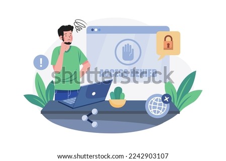 Access Denied Illustration concept on white background