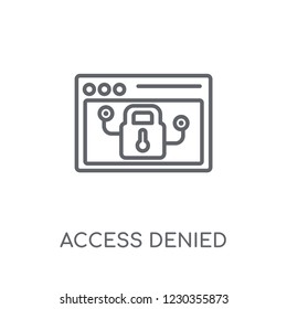 Access denied linear icon. Modern outline Access denied logo concept on white background from Internet Security and Networking collection. Suitable for use on web apps, mobile apps and print media.