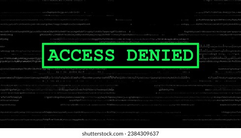 Access denied message on the screen. Vector futuristic interface