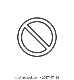 Access Denied outline icon. linear style sign for mobile concept and web design. Disable simple line vector icon. Restriction sign symbol, logo illustration. Pixel perfect vector graphics