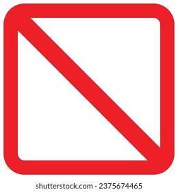 Acceso denegado, prohibición, prohibido, parado o no icono del vector de signos. Color rojo, forma cuadrada, signo plano vacío para el concepto móvil, diseño web, uso de video. Icono de glifo, símbolo, imagen de clip en bg aislado.