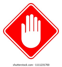 ACCESS DENIED rhombus sign. Vector icon.