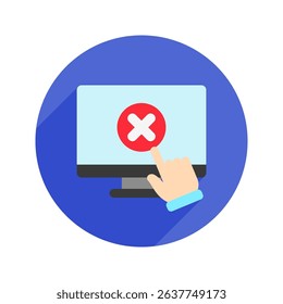 Access Denied rounded flat color, mini illustration icon. use for modern concept, print, UI, UX kit, web and app development. Vector related to account management, ecommerce, banking and finance.