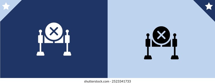 Access denied sign editable stroke outline icon isolated on white background flat vector illustration. Pixel perfect