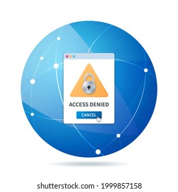 Access denied sign. Web vector illustration in 3D style