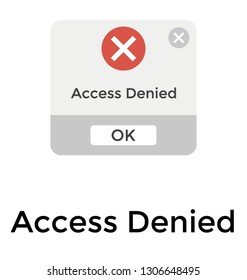 Access Denied, Unauthorized Person Flat Icon   