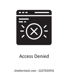 Access Denied Vector Solid Icon Design illustration. Cloud Computing Symbol on White background EPS 10 File