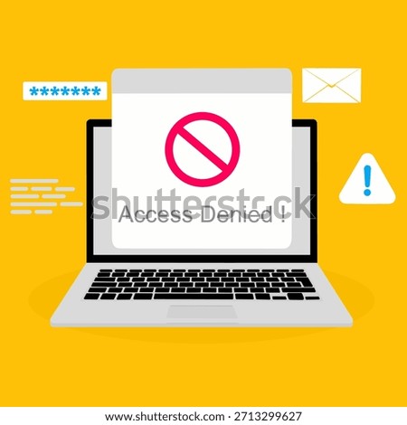 Access Denied Warning on Laptop Screen
