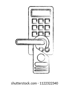 access digital door panel with hotel label hanging