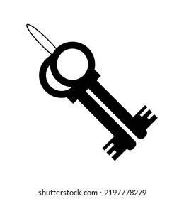 Access door antique key icon | Black Vector illustration |