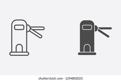 Access door filled and outline vector icon sign symbol