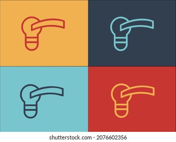 Vorlage für das Türhandlogo, einfaches Flachsymbol, Türeingang, Türgriff