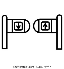 Access door outline icon. linear style sign for mobile concept and web design. Turnstile Gate line vector icon. Symbol, logo illustration. Pixel perfect vector graphics