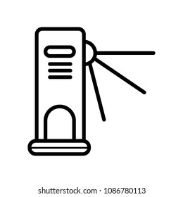 Access door outline icon. linear style sign for mobile concept and web design. Turnstile Gate line vector icon. Symbol, logo illustration. Pixel perfect vector graphics