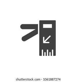 Access door vector icon. filled flat sign for mobile concept and web design. Turnstile Gate solid icon. Symbol, logo illustration. Pixel perfect vector graphics