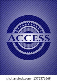 Access emblem with denim texture