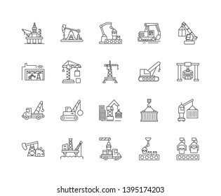 Access equipment line icons, linear signs, vector set, outline concept illustration