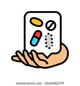 access essential medicines color icon vector. access essential medicines sign. isolated symbol illustration