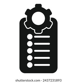 Access-Zahnrad-Übersicht Symbol einfachen Vektor. Kooperationsmaschine. Zahntechniker