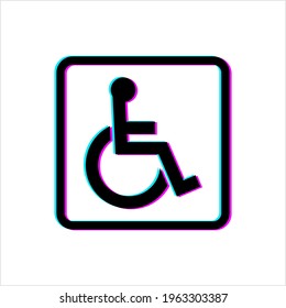 Glitze-Symbol, Symbol für internationales Behindertensymbol Vektor Art Illustration