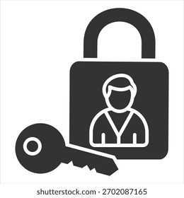 Ilustración vectorial de icono de glifo de acceso