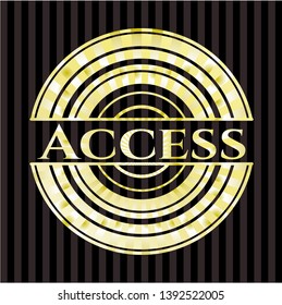 Access gold badge or emblem. Vector Illustration. Detailed.