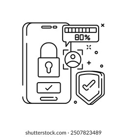 Icono de esquema de acceso concedido, Ilustración vectorial