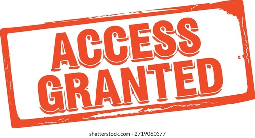 Sello de acceso concedido con borde naranja
