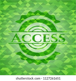 Access green emblem with mosaic background