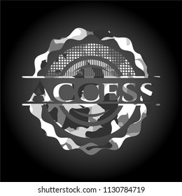 Access grey camouflaged emblem