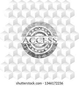 Access grey emblem with cube white background