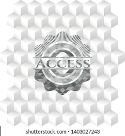 Access grey emblem with geometric cube white background