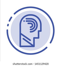 Access, Human, Manipulate, Mind, Switch Blue Dotted Line Line Icon