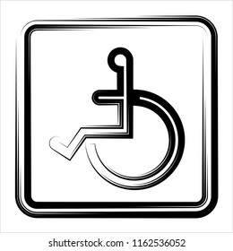 Zugriffssymbol-Design (Symbol für Behinderte) Vektorgrafik-Illustration