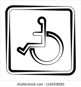 Diseño de iconos de acceso (símbolo de andicap desactivado) Ilustración de arte vectorial