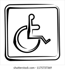 Access Icon Design (Disabled Handicap Symbol) Vector Art Illustration
