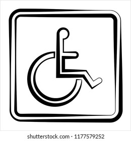 Access Icon Design (Disabled Handicap Symbol) Vector Art Illustration