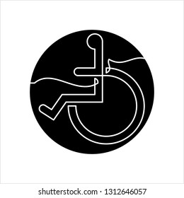 Access Icon Design (Disabled Handicap Symbol) Linear Style Continuous Line Drawing, Single Line Vector Art Illustration