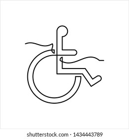 Greifen Sie auf das Symbol Design (Behindertes Handicap Symbol) Lineare Linienzeichnung, Vektorgrafik-Illustration in einer einzigen Linie zu