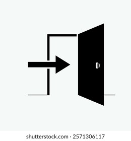 Access Icon. Exit, Doorway Symbol.