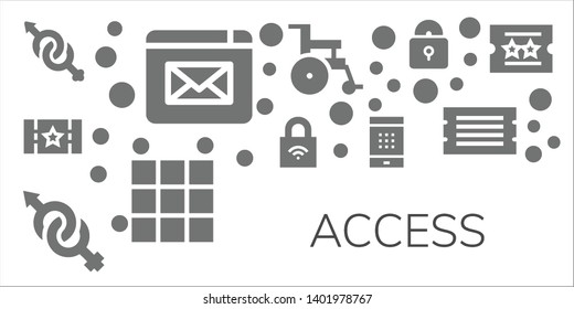 access icon set. 11 filled access icons.  Simple modern icons about  - Gender, Website, Ticket, Lock, Password, Wheelchair, Keypad, Padlock