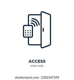 access icon from smart home collection. Thin linear access, internet, network outline icon isolated on white background. Line vector access sign, symbol for web and mobile
