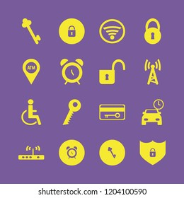 access icon. access vector icons set shield lock security, wi fi, lock and parking time