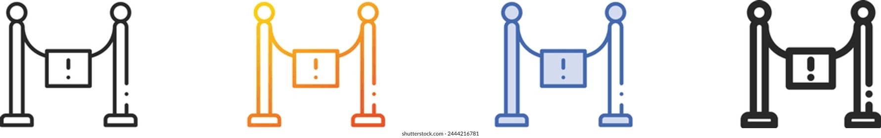 Icono de acceso.Diseño lineal delgado, degradado, trazo azul y estilo en negrita aislado sobre fondo blanco