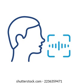 Access Identification by Voice to Smartphone Line Icon. Command Voice ID Recognition Technology Outline Pictogram. Speak for Access. Verification Symbol. Editable Stroke. Isolated Vector Illustration.